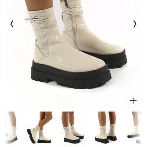 Public Desire Chunky Sole Ankle Wrapped Boots